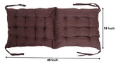 Heart Home Microfiber Back and Seat Chair Cushion with Ties Set of 2 (Brown)